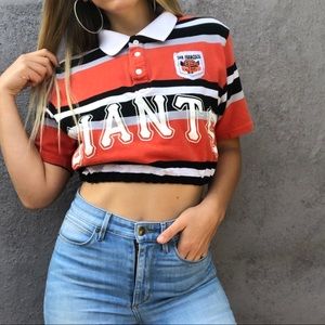 San Francisco Giants retro 90s crop collared Tee